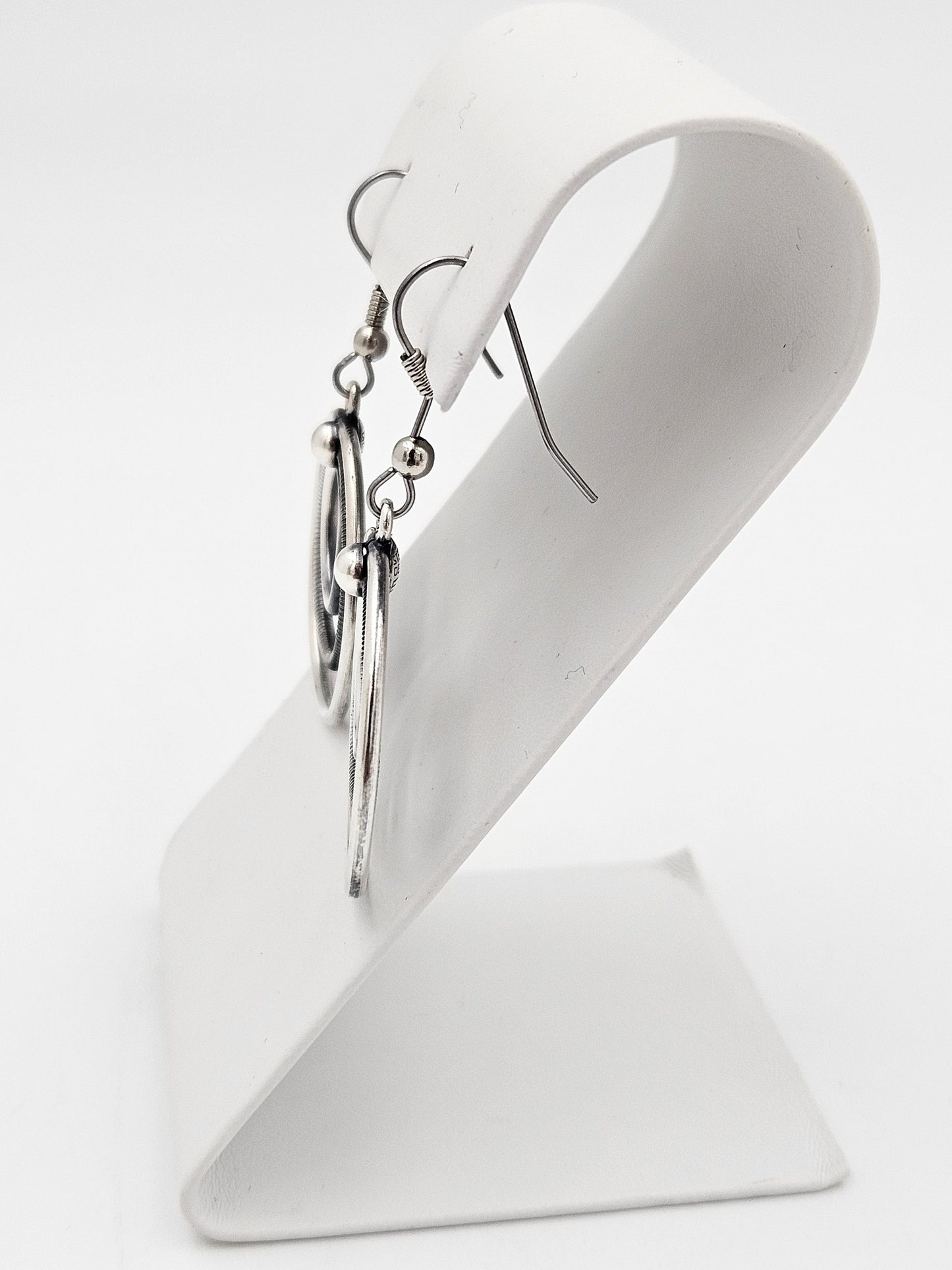 Eivind Knud Petersen Earrings Eivind Knud Petersen Denmark Sterling Kinetic Circles Dangle Earrings 1950s
