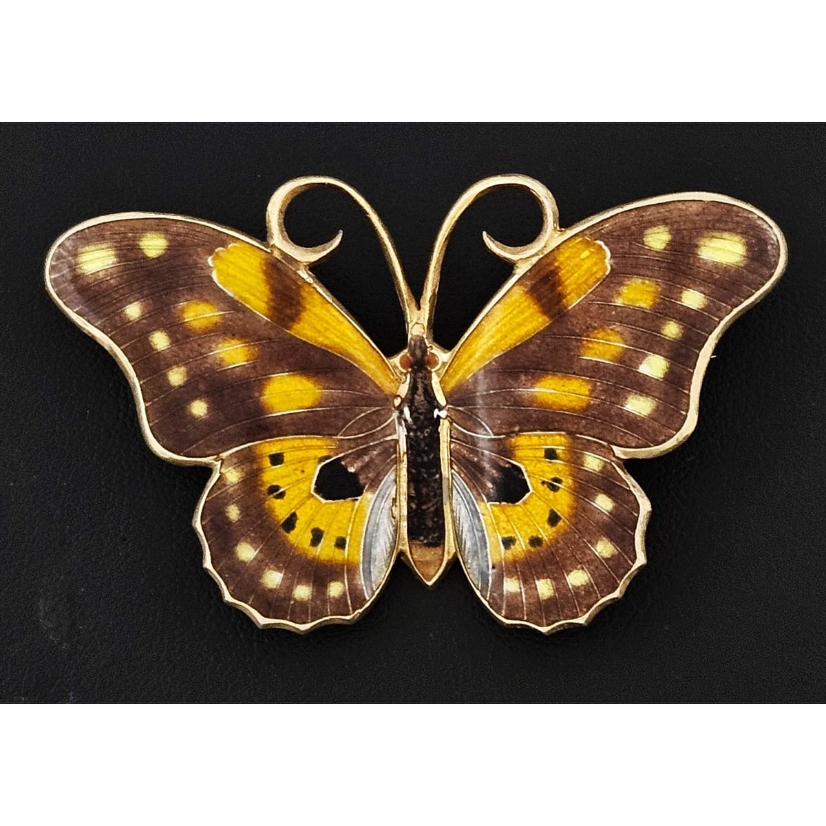 Erik Poul Fenster Jewelry Super Rare Denmark Erik Poul Fenster 925 Enamel HUGE Butterfly Brooch 1950s