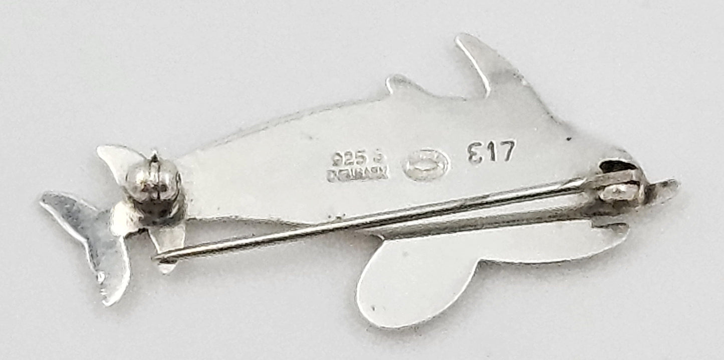 Georg Jensen Jewelry Superb Danish Georg Jensen Sterling Double Dolphins Brooch