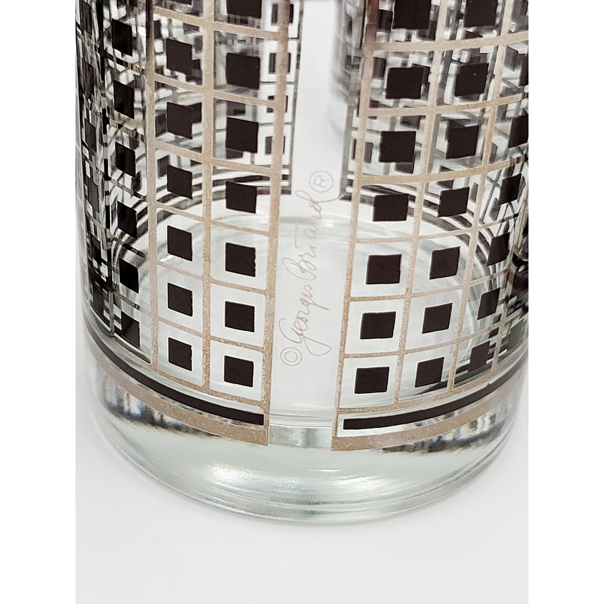 Georges Briard Serveware Georges Briard Silver & Brown Geometric Blocks Barware Set
