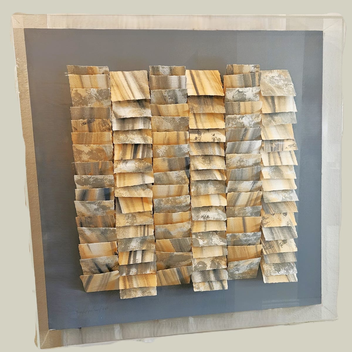 Greg Copeland Artwork Superb Greg Copeland Mixed Media on Wood Lucite Box Frame Wall Art 1983