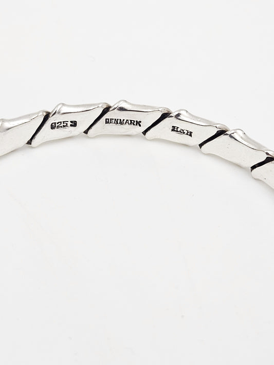 Hans Hansen Jewelry Superb Hans Hansen Denmark Sterling Modernist Faux Bamboo Bangle Bracelet