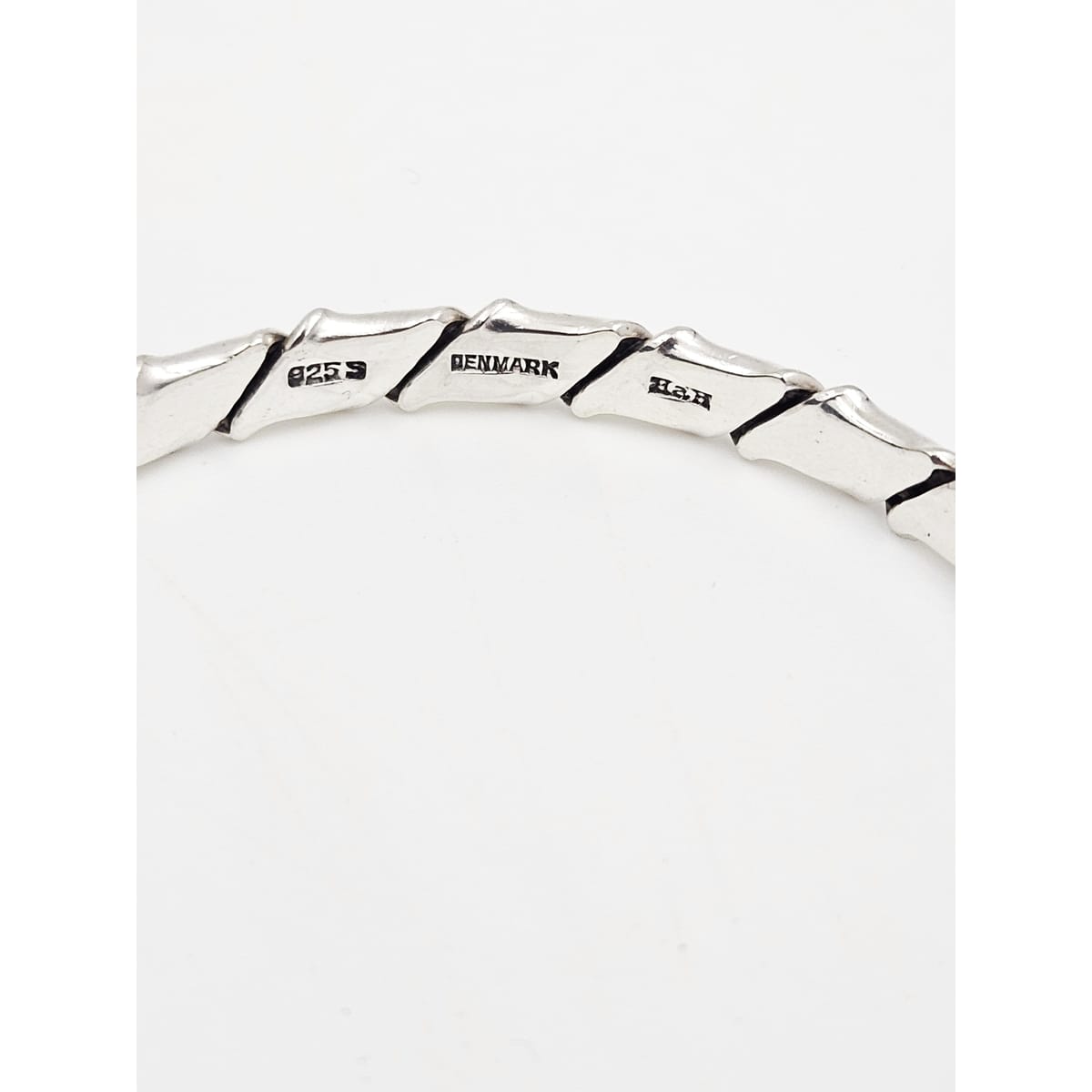 Hans Hansen Jewelry Superb Hans Hansen Denmark Sterling Modernist Faux Bamboo Bangle Bracelet