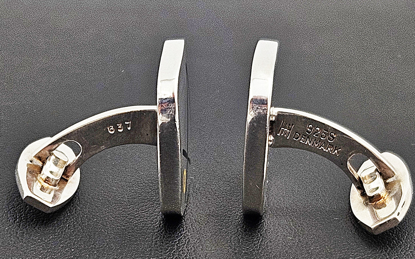 Hans Hansen Jewelry Superb Rare Hans Hansen Denmark Sterling & Enamel Modernist Cufflinks