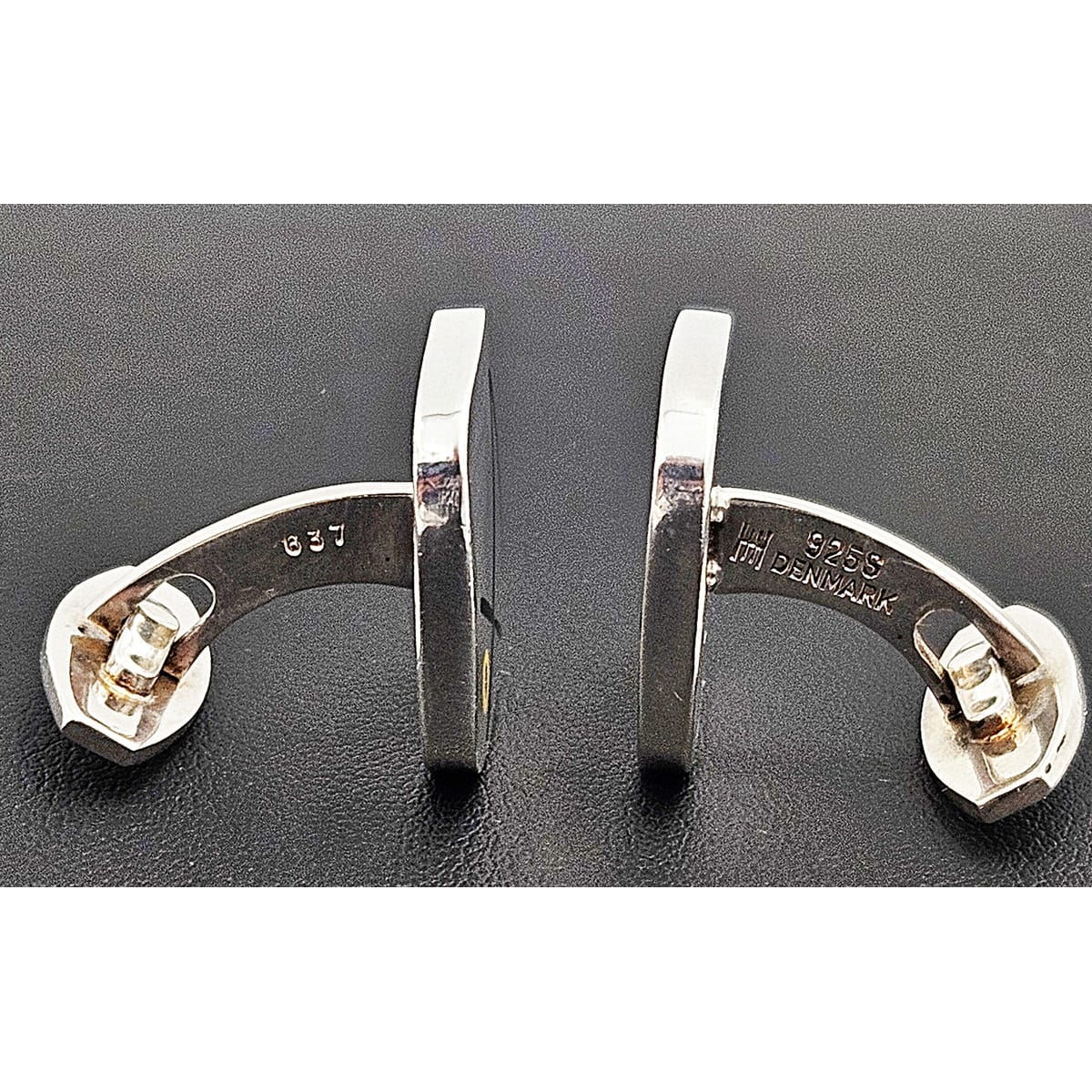 Hans Hansen Jewelry Superb Rare Hans Hansen Denmark Sterling & Enamel Modernist Cufflinks
