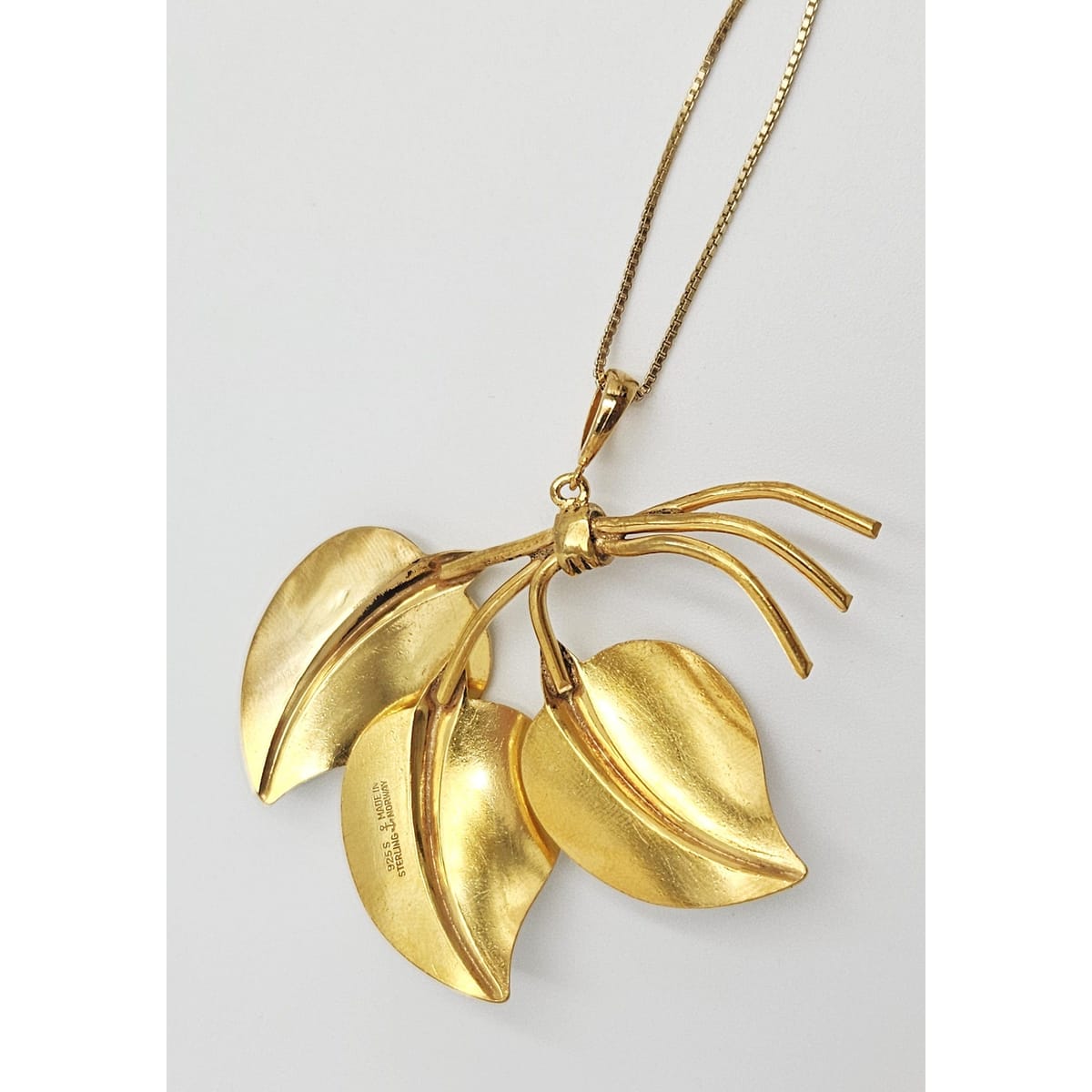 Hans Myhre Jewelry RARE Hans Myhre Norway Sterling Enamel Flower Leaves Pendant Necklace 50&