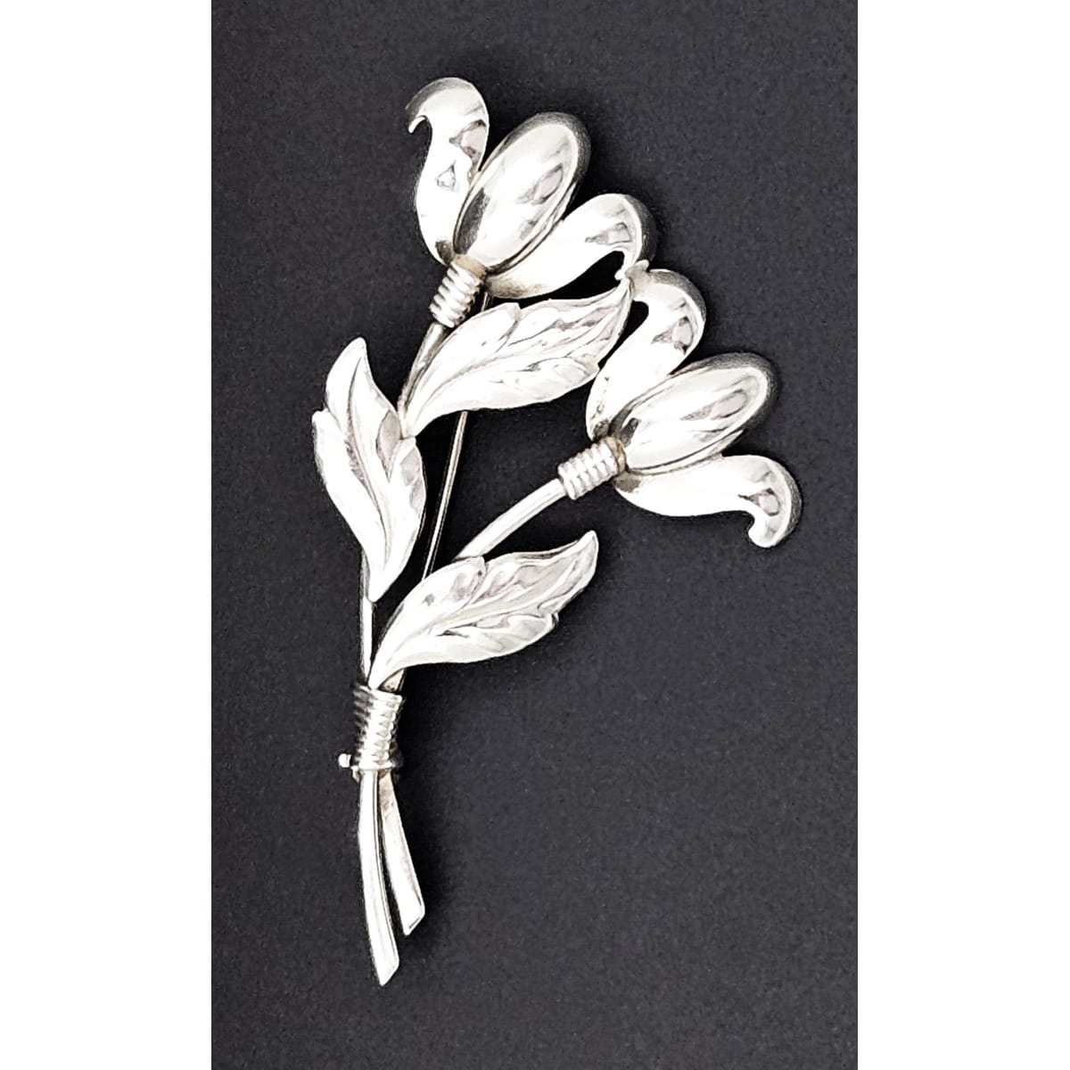 Hermann Siersbol Jewelry Hermann Siersbol Denmark Sterling Large Art Deco Flower Brooch 1950s