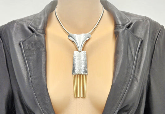 Hermann Siersbol Jewelry Superb RARE Hermann Siersbol Denmark Modernist Drop Dangle Pendant Necklace