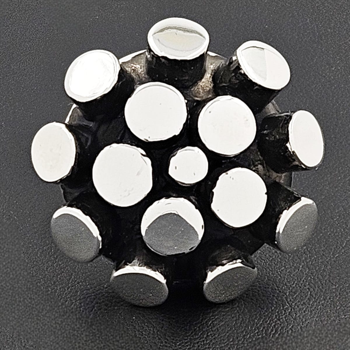 HOB Jewelry Vintage Sterling Silver Large Bold Abstract Modernist Cocktail Ring