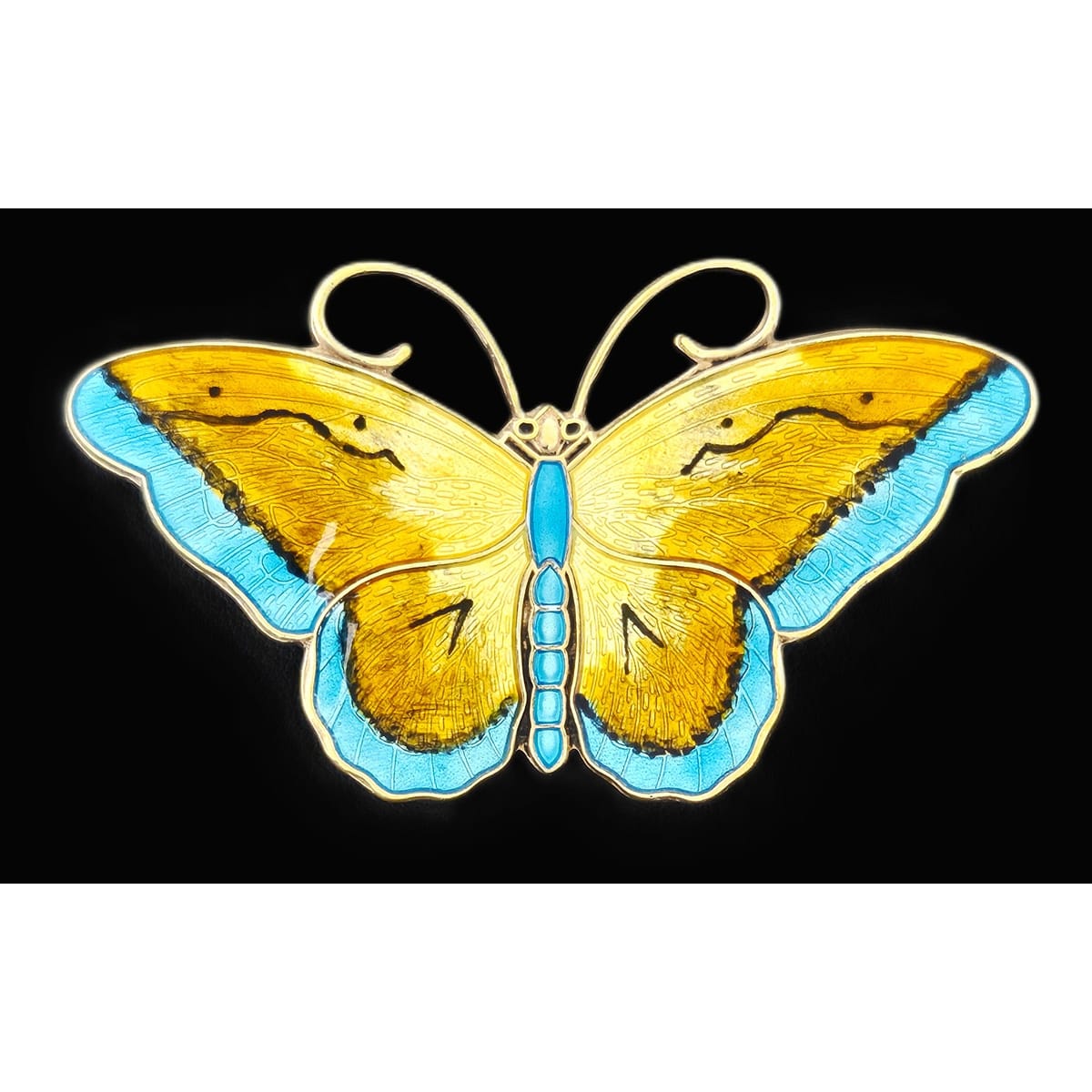 Hroar Prydz Jewelry Rare Jens E Jensen Hroar Prydz Norway Sterling Enamel Butterfly Brooch 20/30s