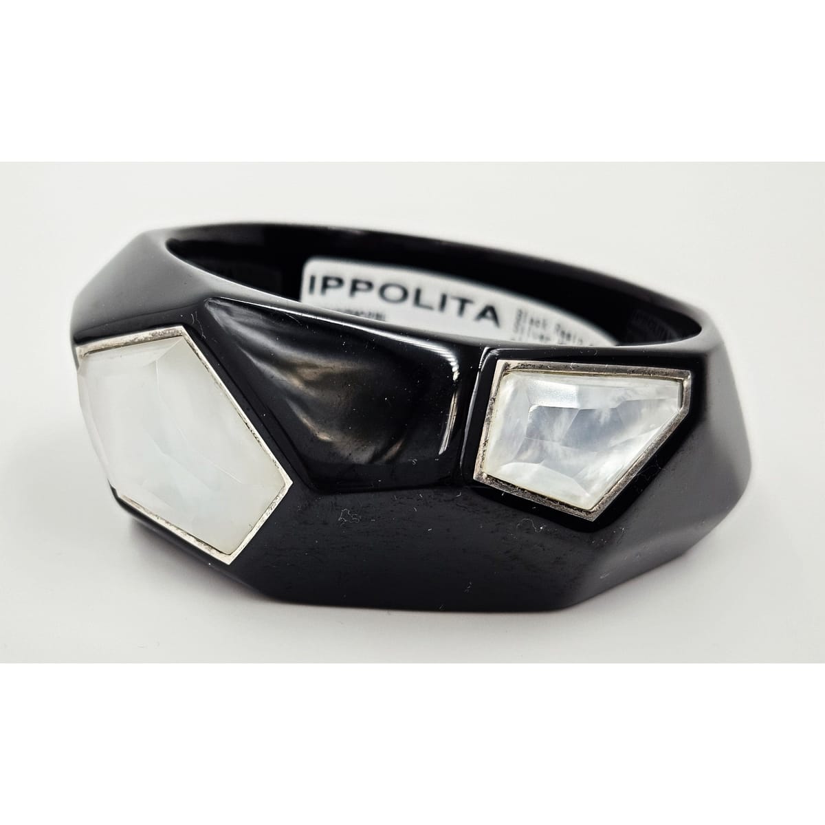 Ippolita Jewelry NWT Designer Ippolita Italy Sterling Lucite Modernist Large Bangle Bracelet