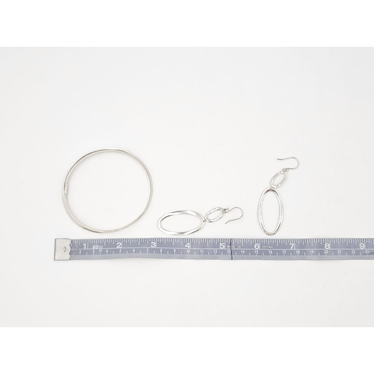 Ippolita Jewelry Retired Designer Ippolita Italy Sterling Modernist Bangle Bracelet & Earrings Set