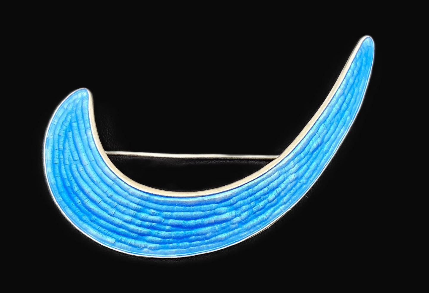 J Tostrup Jewelry Jacob Tostrup Norwegian Sterling Silver Blue Enamel Modernist Brooch Pin