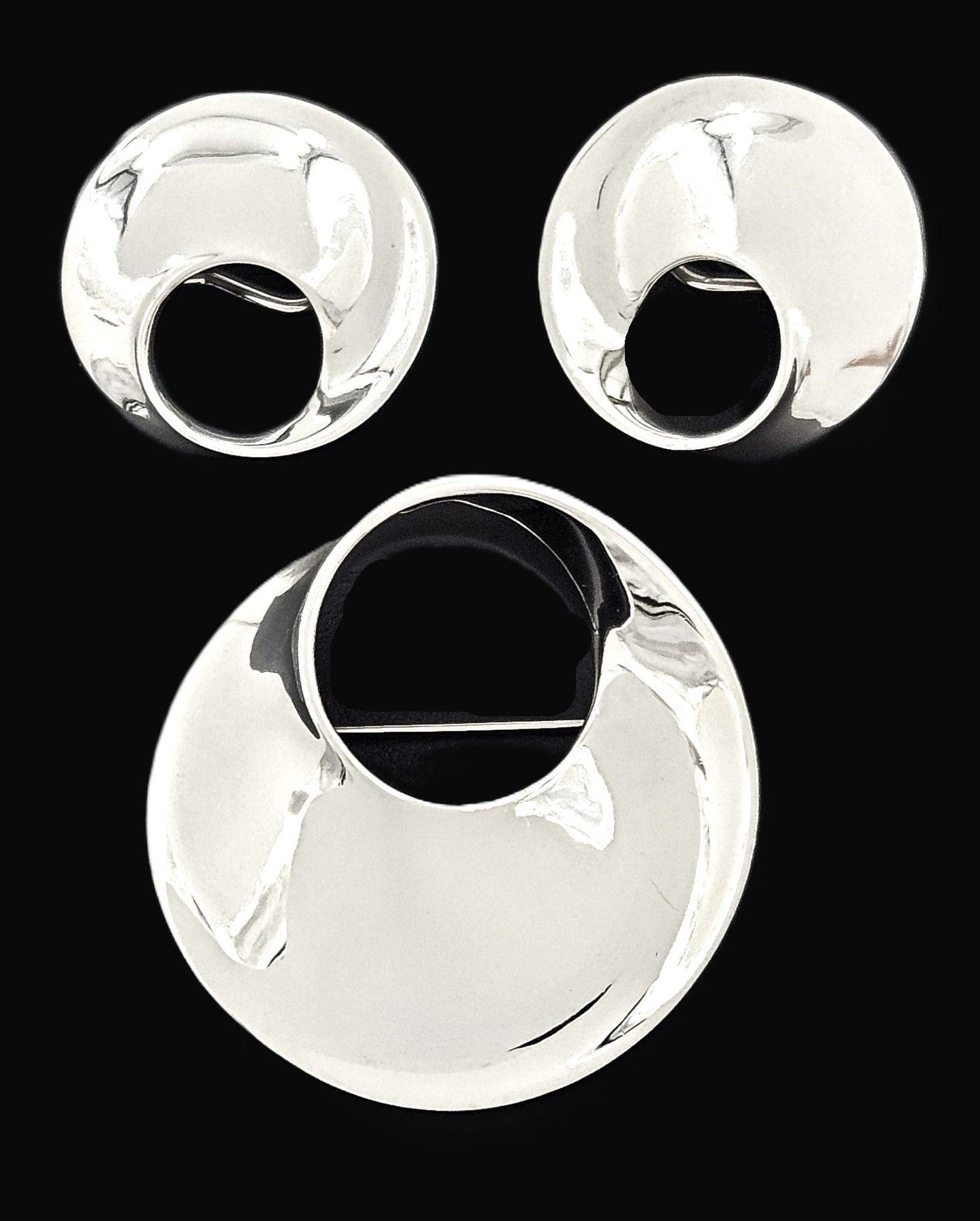 James Avery Jewelry Retired James Avery Sterling Modernist Mobius Brooch Earrings Set NWOT