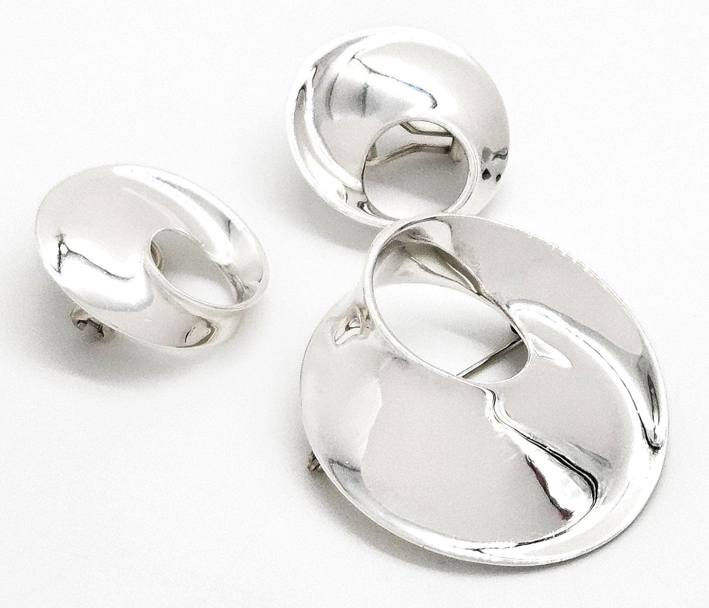 James Avery Jewelry Retired James Avery Sterling Modernist Mobius Brooch Earrings Set NWOT