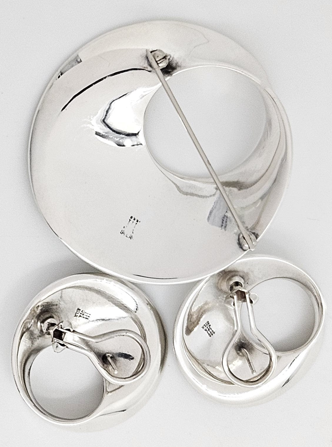 James Avery Jewelry Retired James Avery Sterling Modernist Mobius Brooch Earrings Set NWOT
