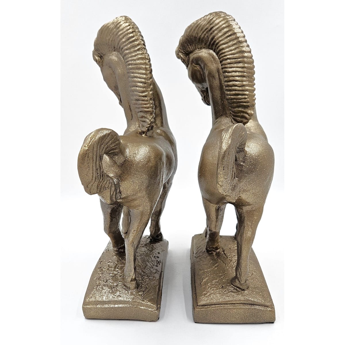 Jaru Sculpture Superb Jaru Ceramic Greek Revival Roman Stallion Horse Sculptures 1970s