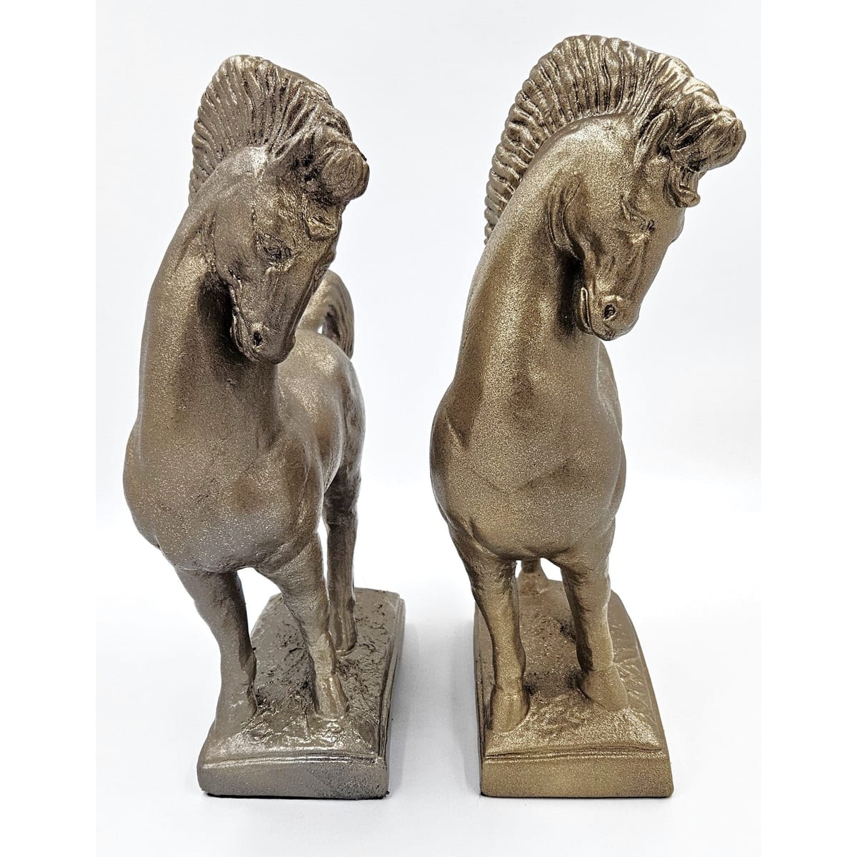 Jaru Sculpture Superb Jaru Ceramic Greek Revival Roman Stallion Horse Sculptures 1970s