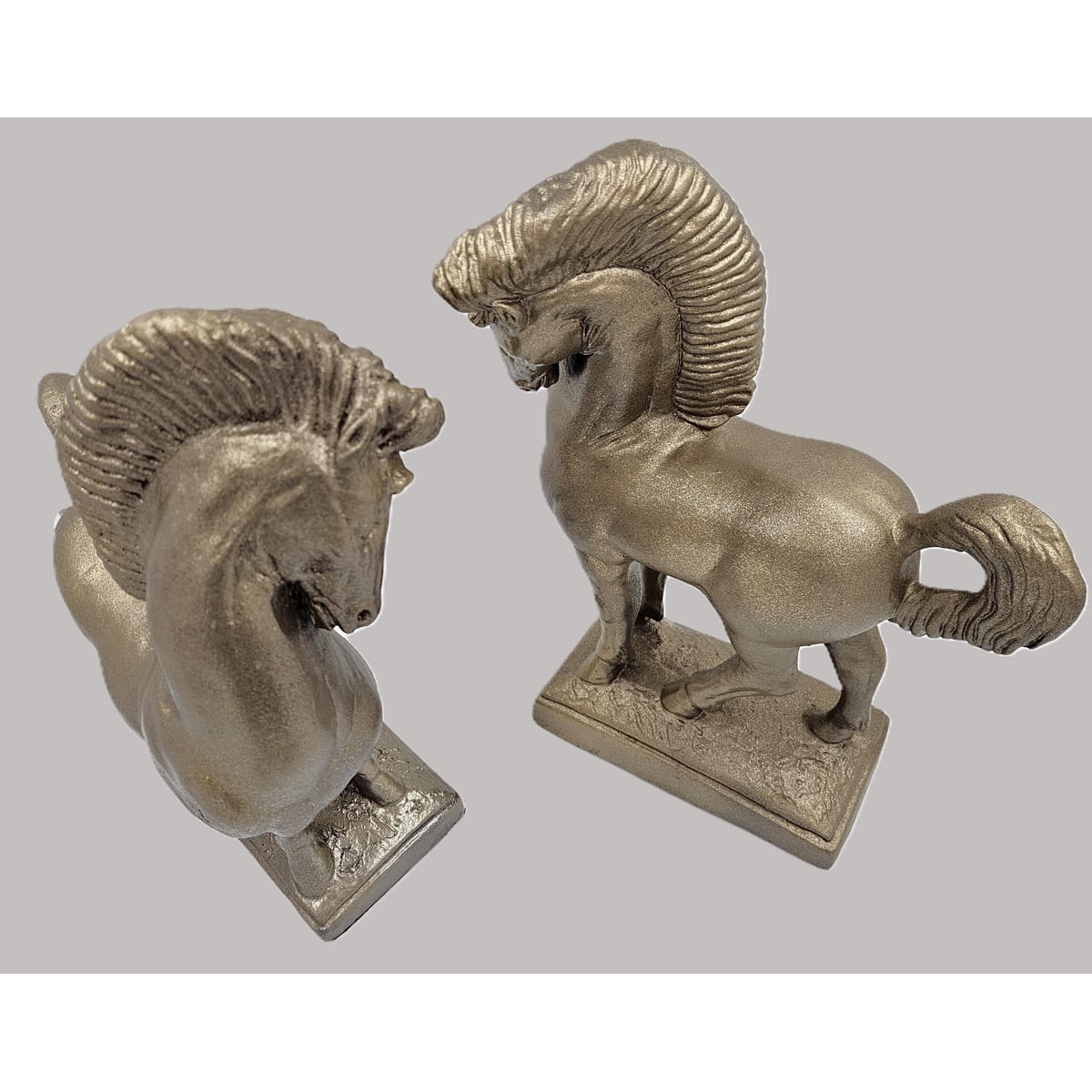 Jaru Sculpture Superb Jaru Ceramic Greek Revival Roman Stallion Horse Sculptures 1970s