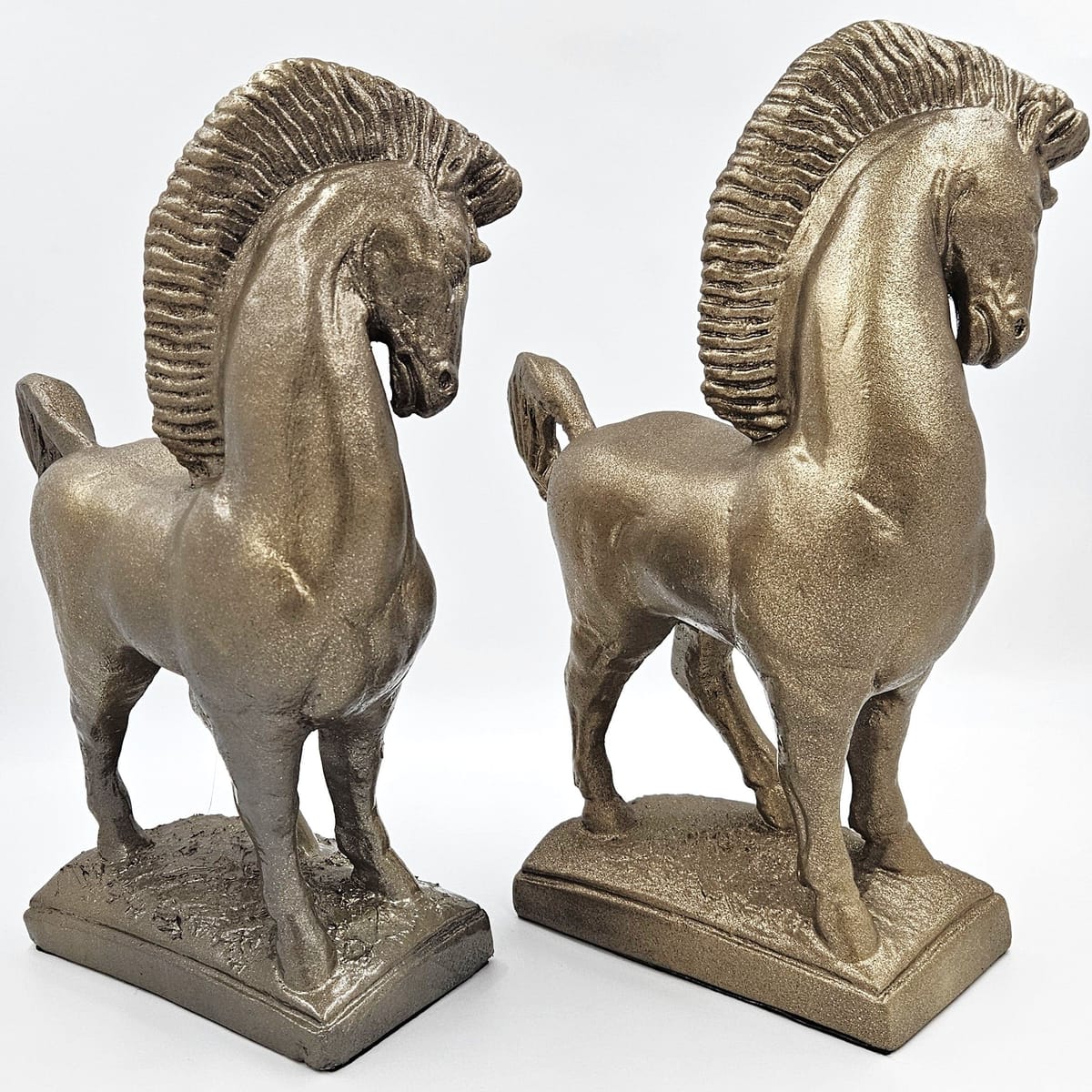Jaru Sculpture Superb Jaru Ceramic Greek Revival Roman Stallion Horse Sculptures 1970s
