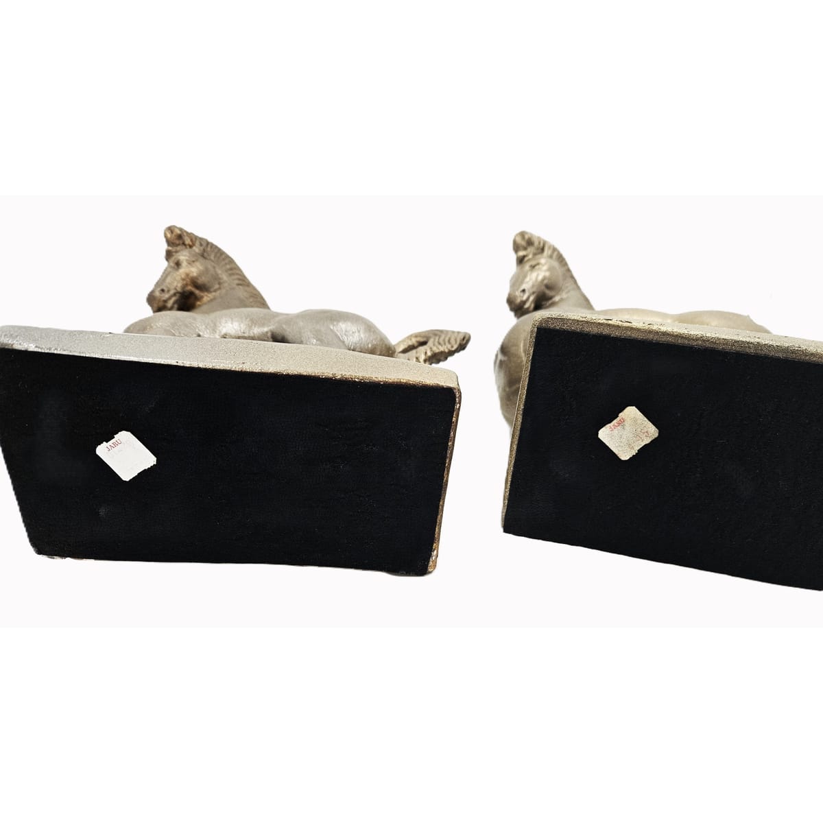 Jaru Sculpture Superb Jaru Ceramic Greek Revival Roman Stallion Horse Sculptures 1970s