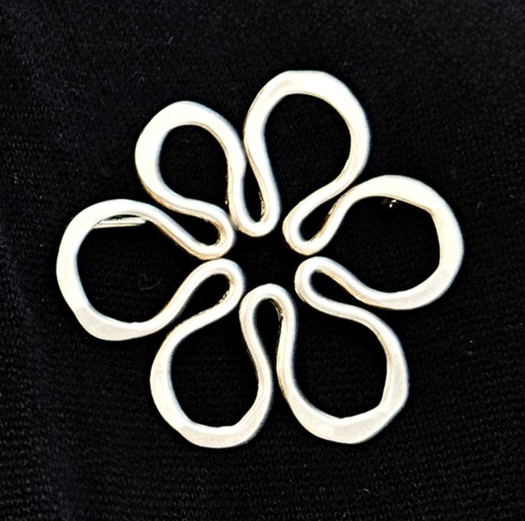 John Lewis Jewelry US Designer John Lewis Sterling Modernist Daisy Flower Brooch
