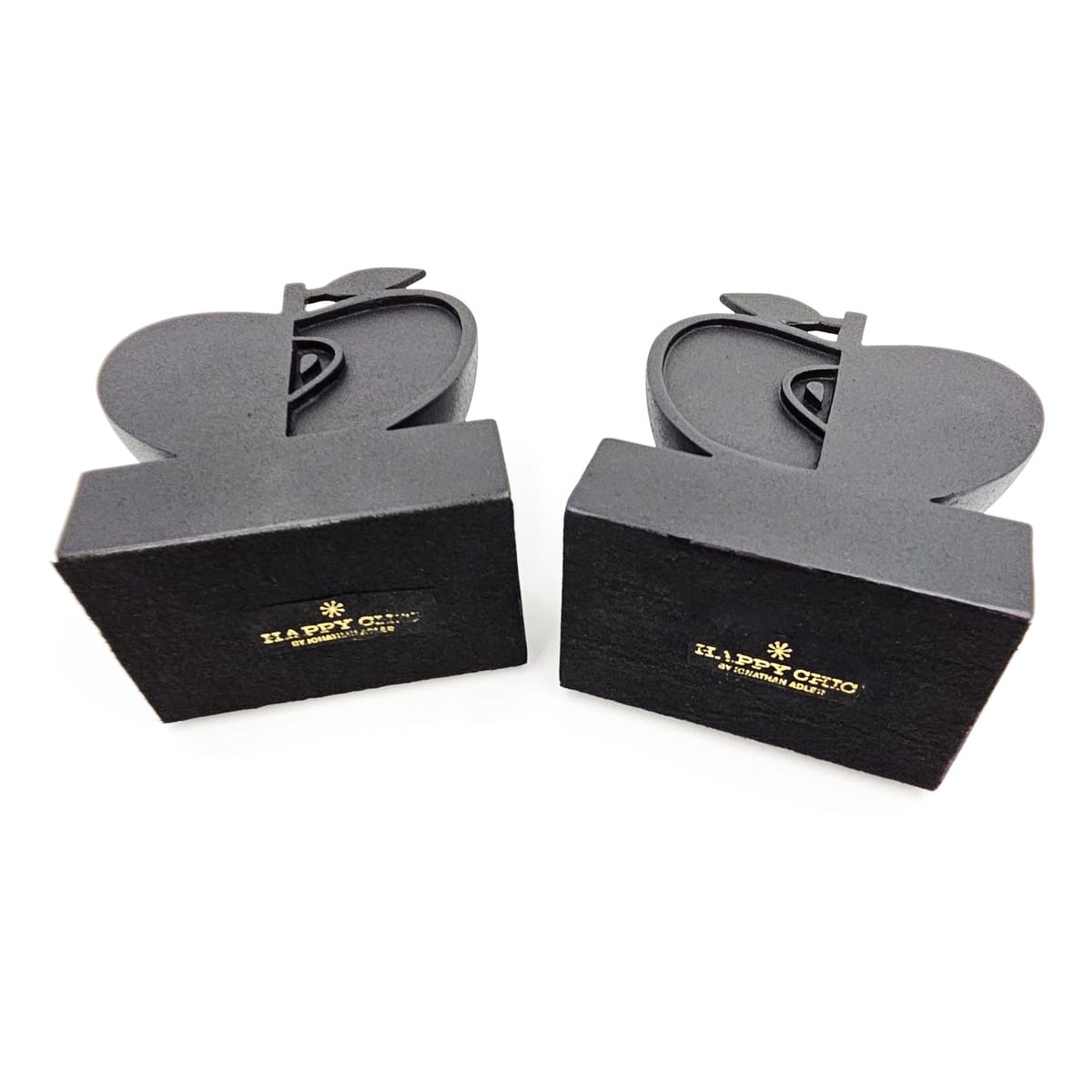 Jonathan Adler Bookends Fully Restored Jonathan Adler Happy Chic Apple Bookends in Textured Black