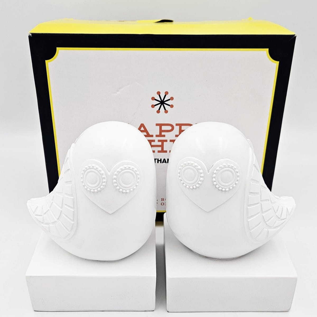 Jonathan Adler Bookends Jonathan Adler Happy Chic Heart Faced Owl Bookends NIB