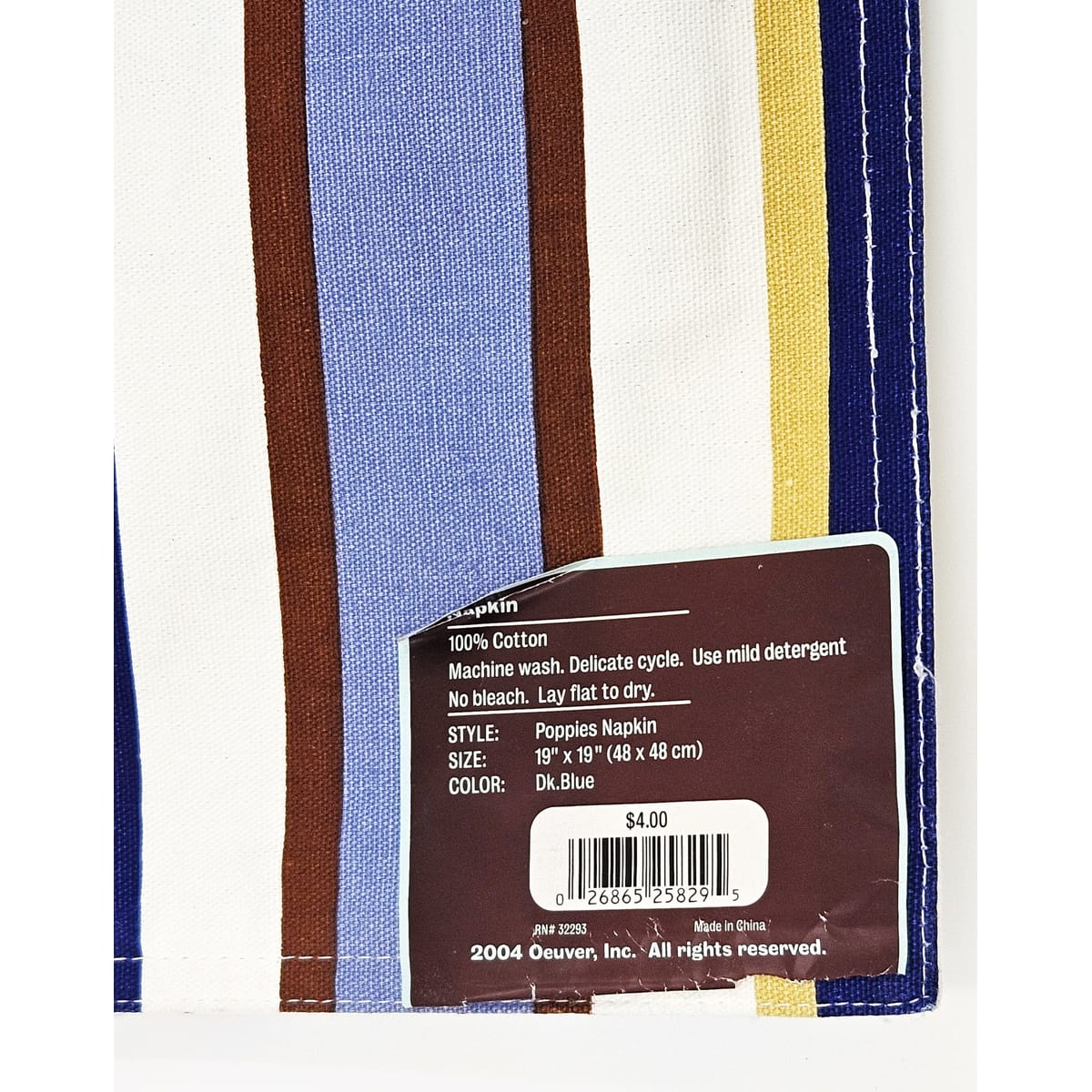 Jonathan Adler Home Decor Jonathan Adler Poppies Stripes Reversible Placemats and Napkins Set NOS NWT