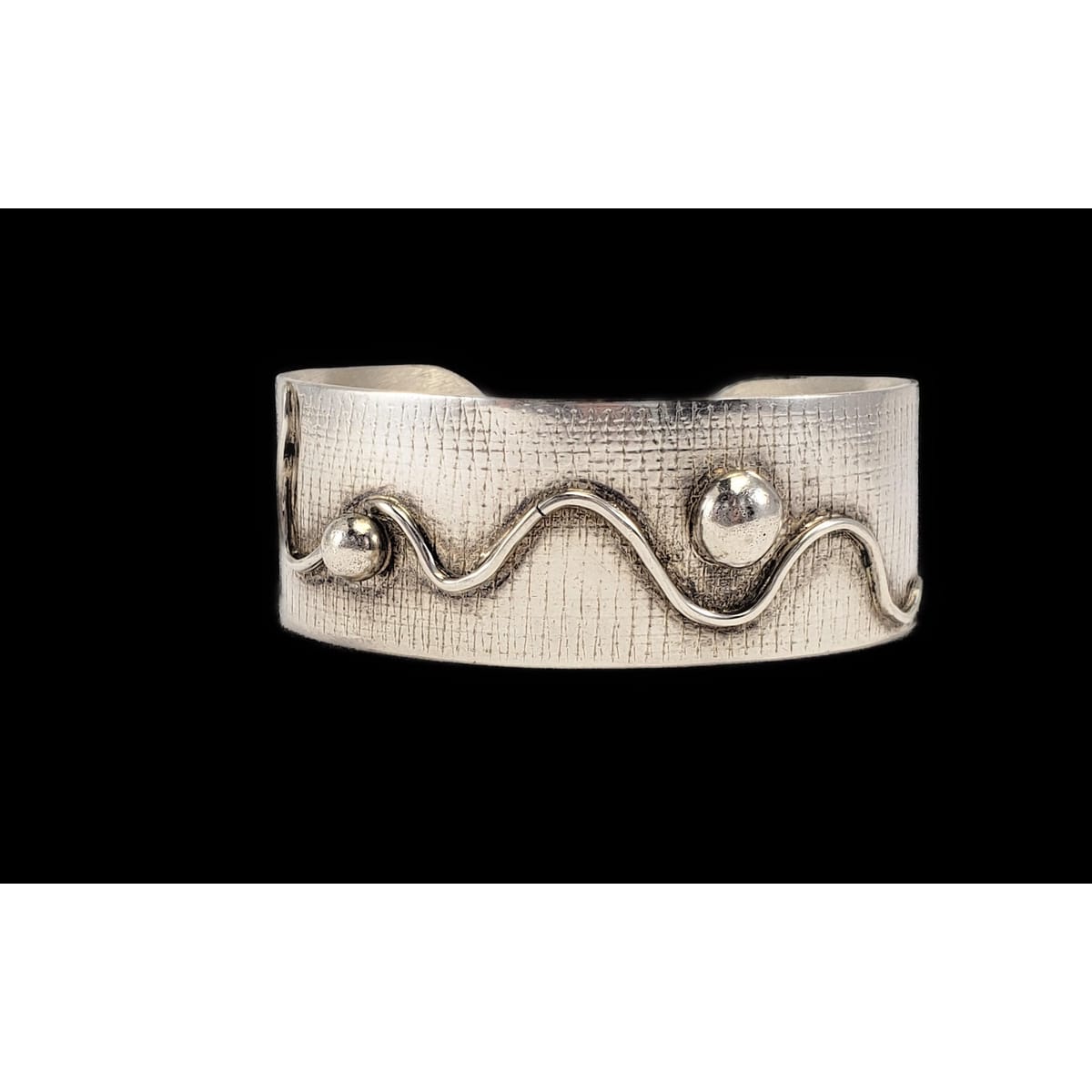 JSK Jewelry Artisan JSK Sterling Abstract Modernist Geometric Bracelet Signed Dated 1985