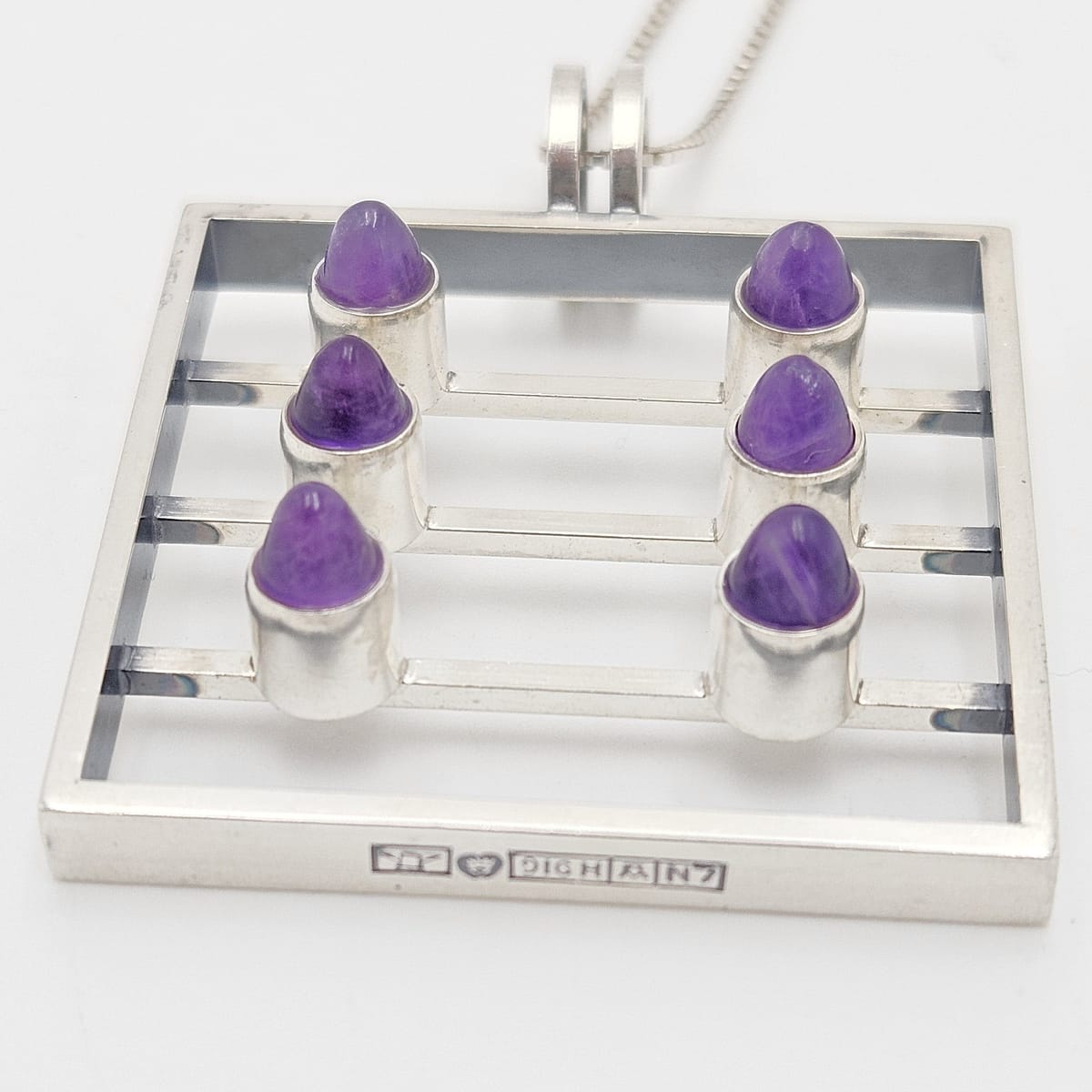 Kupittaan Kulta Jewelry Kupittaan Kulta Finland Modernist Sterling Amethyst Statement Necklace 1966