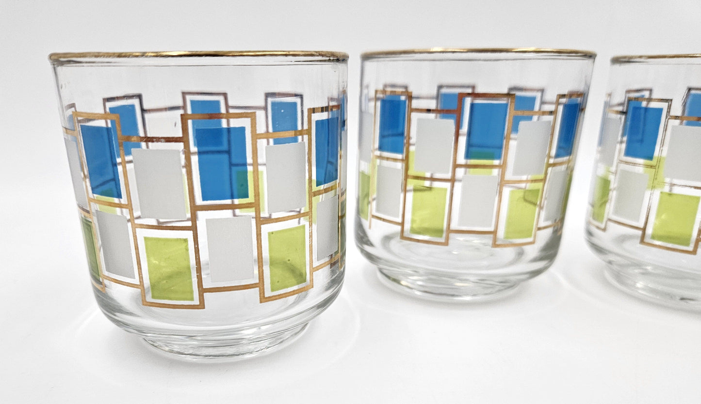 Libbey Barware Fantastic Libbey Glassware Nordic Pattern Hostess Set of 4 Glasses 1940/50's