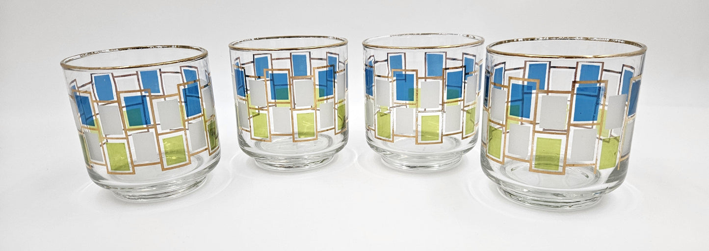 Libbey Barware Fantastic Libbey Glassware Nordic Pattern Hostess Set of 4 Glasses 1940/50's