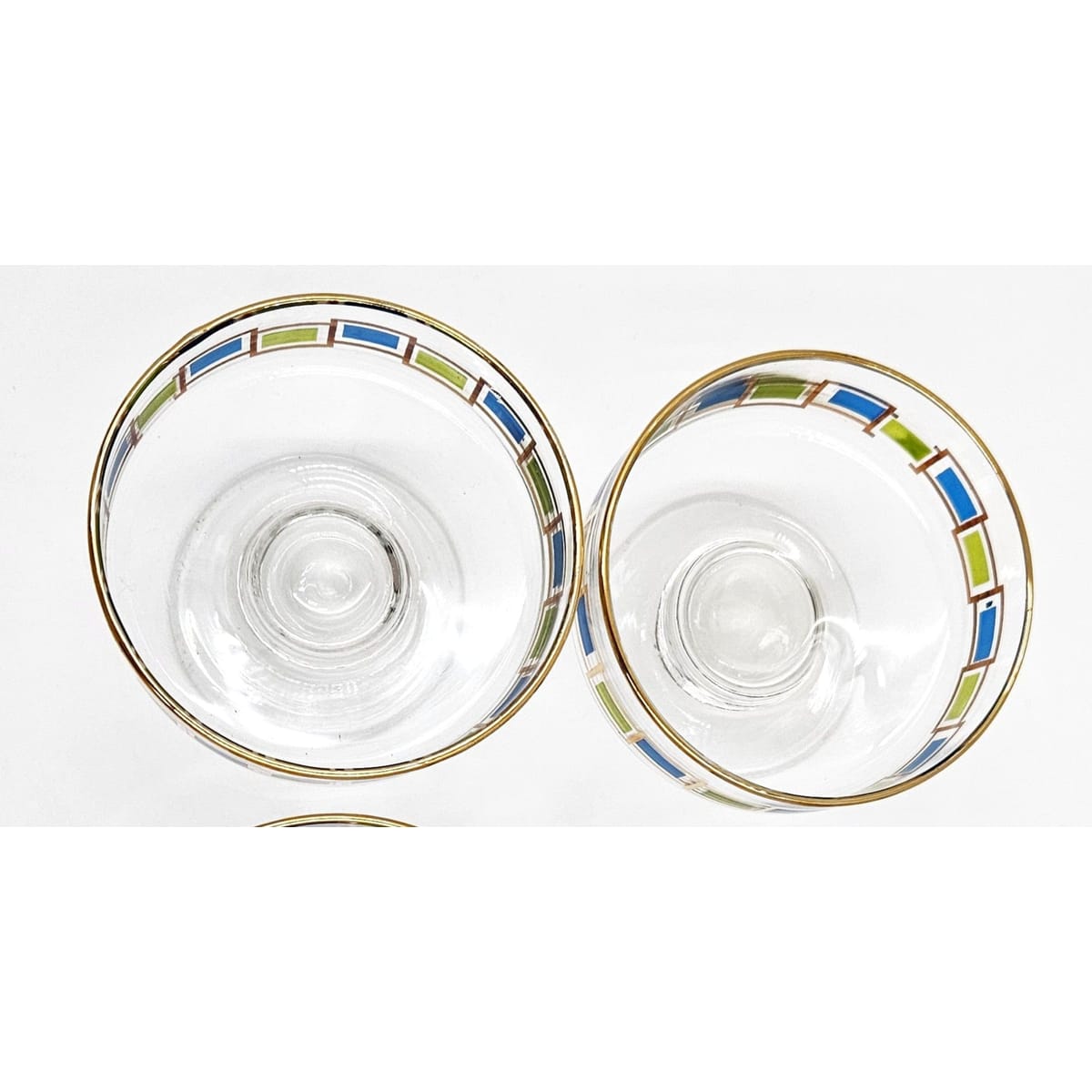 Libbey Serveware MCM Libbey Nordic Pattern Set/2 Footed Sherbet Bowls Barware Coupes 1950&