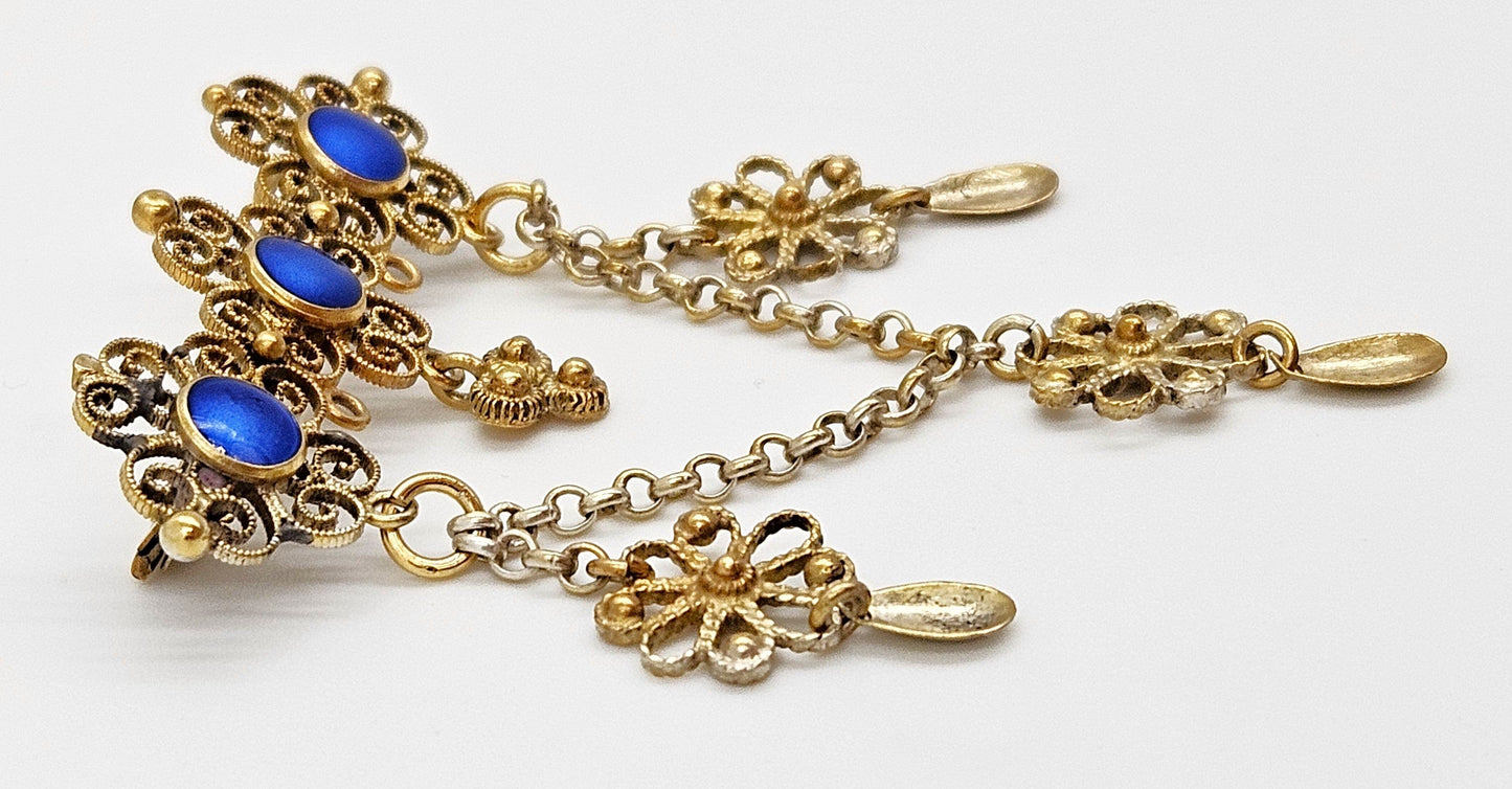 Marius Hammer Jewelry RARE 930SS Enamel Marius Hammer Norway Brooch Over 100 y/o!