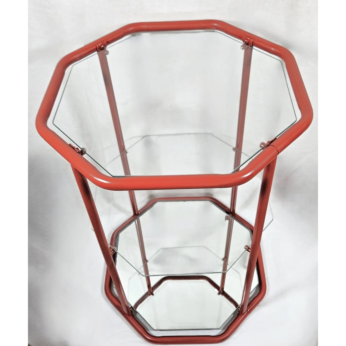 MCM Etagere Shelf Home Decor MCM Brass Glass Mirror 3 Tier Etagere