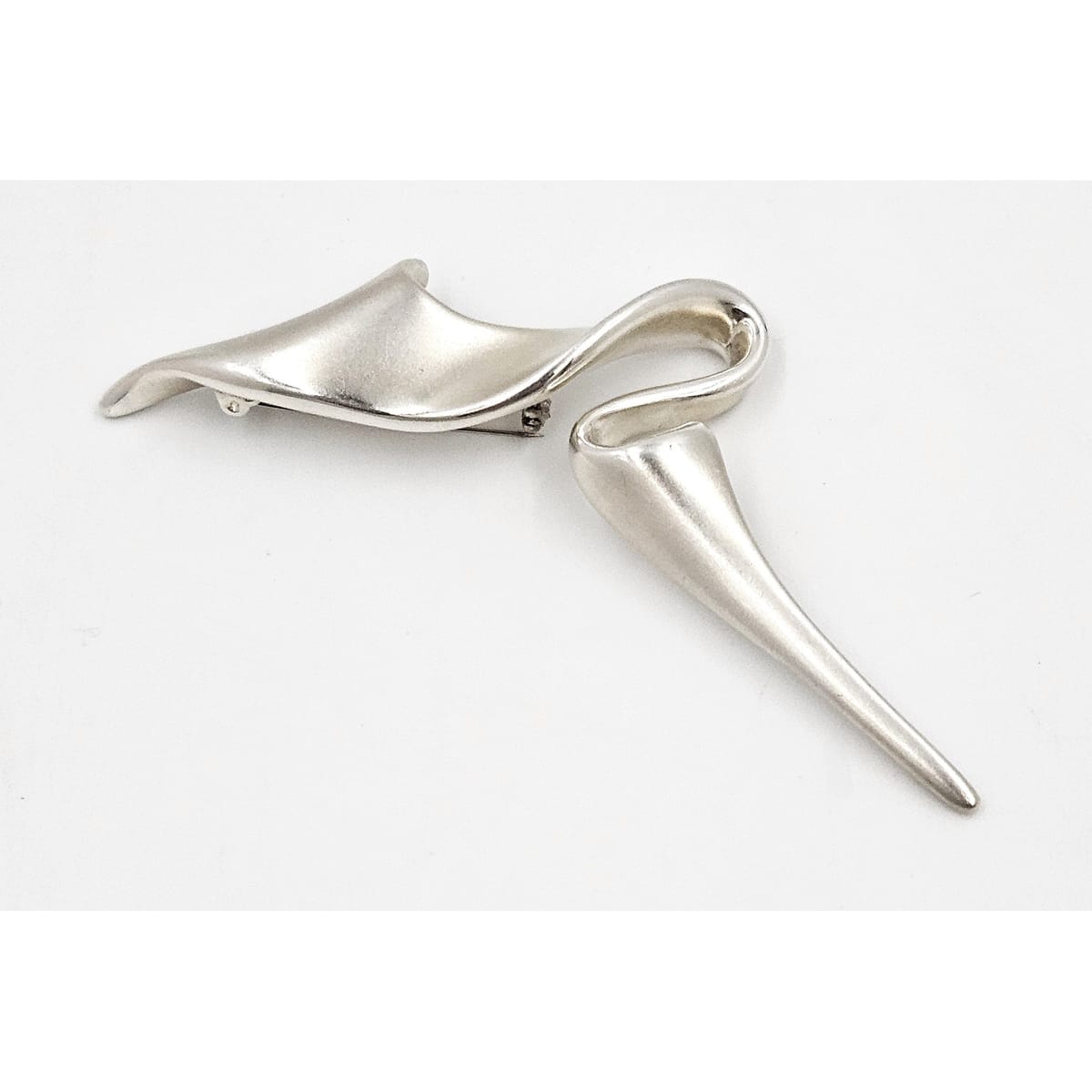 MCM Sterling Artisan Brooch Jewelry 925 Silver Abstract Mod Brooch 4"L 17.2g