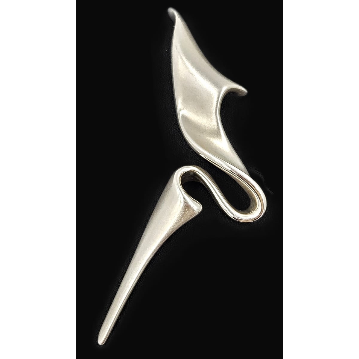 MCM Sterling Artisan Brooch Jewelry 925 Silver Abstract Mod Brooch 4"L 17.2g