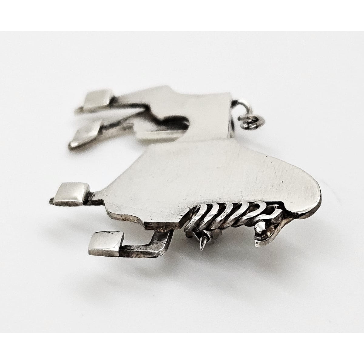 Vintage sterling silver abstract modernist Constructivism Bull Taurus Brooch Pin, view 5 of 8