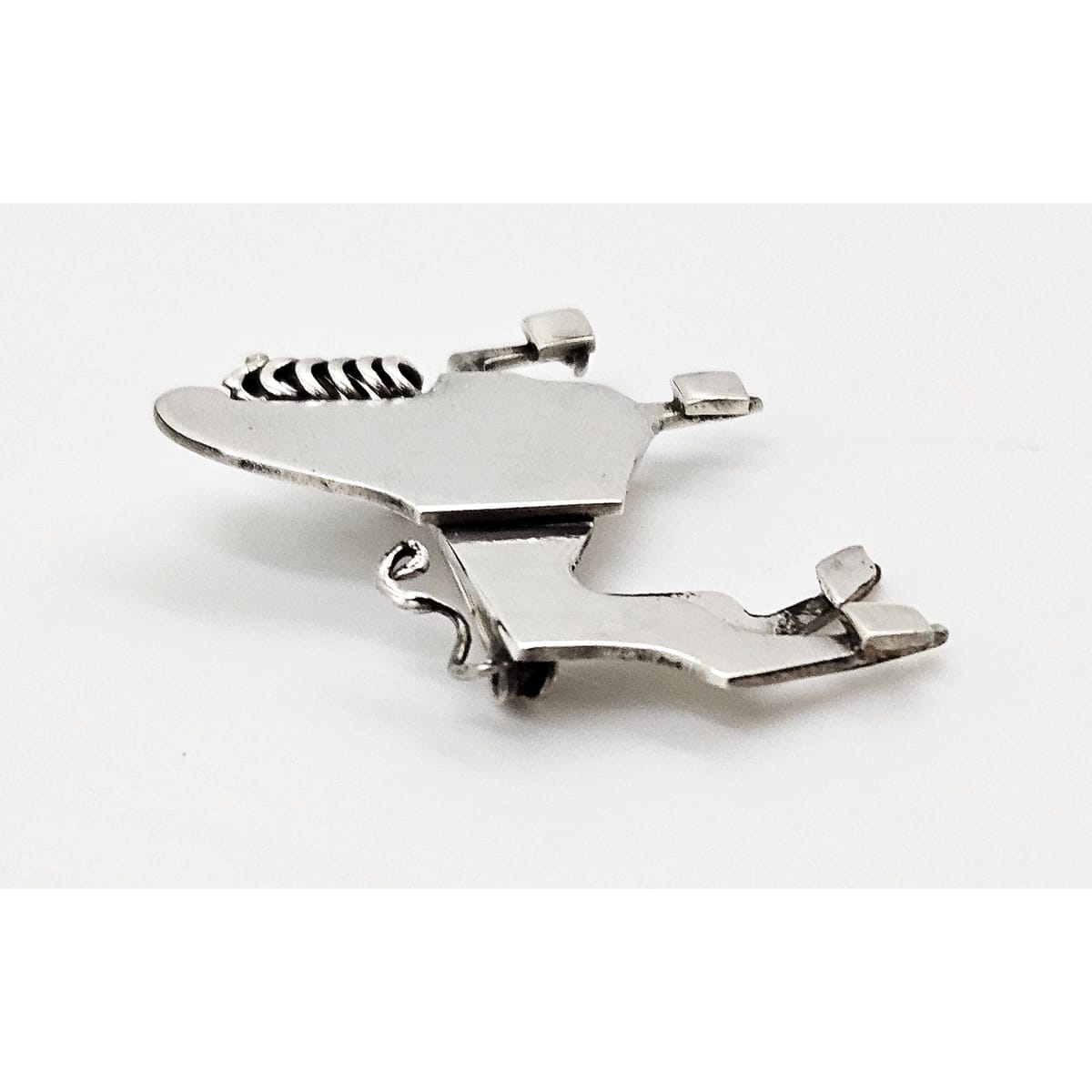 Vintage sterling silver abstract modernist Constructivism Bull Taurus Brooch Pin, view 4 of 8