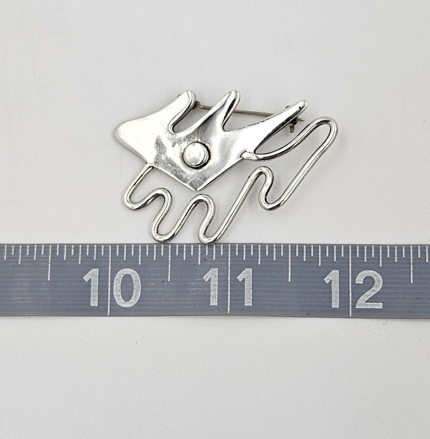 MCM Sterling Artisan Brooch Jewelry MCM Sterling Silver Brooch w/ Ornate Design - 9.7 g Biomorphic