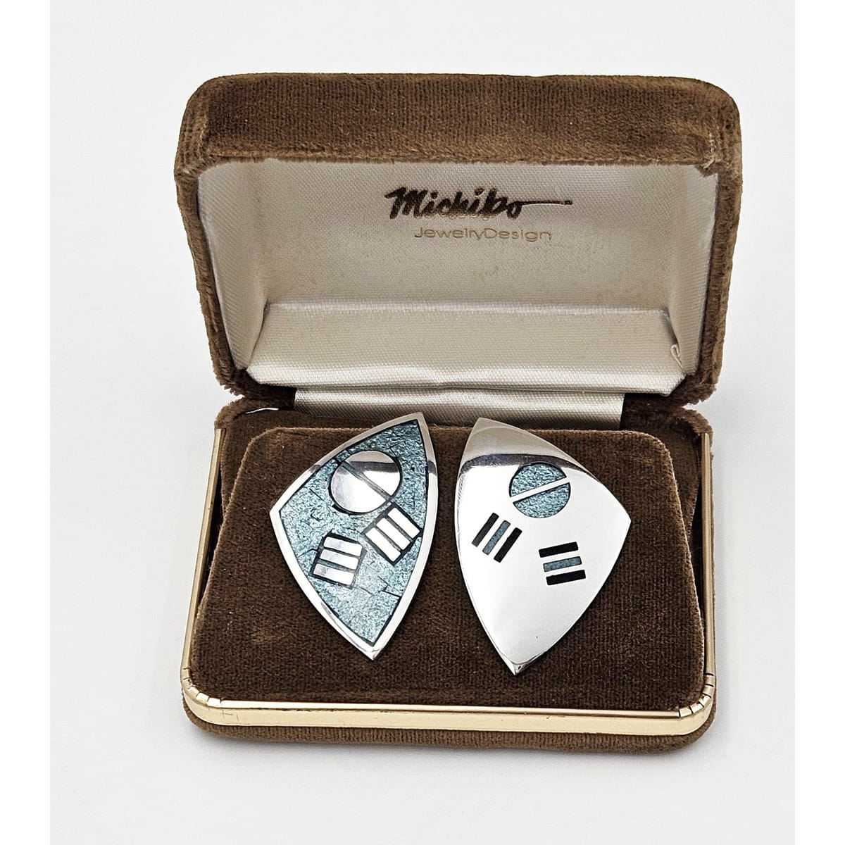 Michiko Jewelry Design Jewelry Carol Matsumoto Michiko JewelryDesign Sterling 14k Gold Modernist Earrings 90s