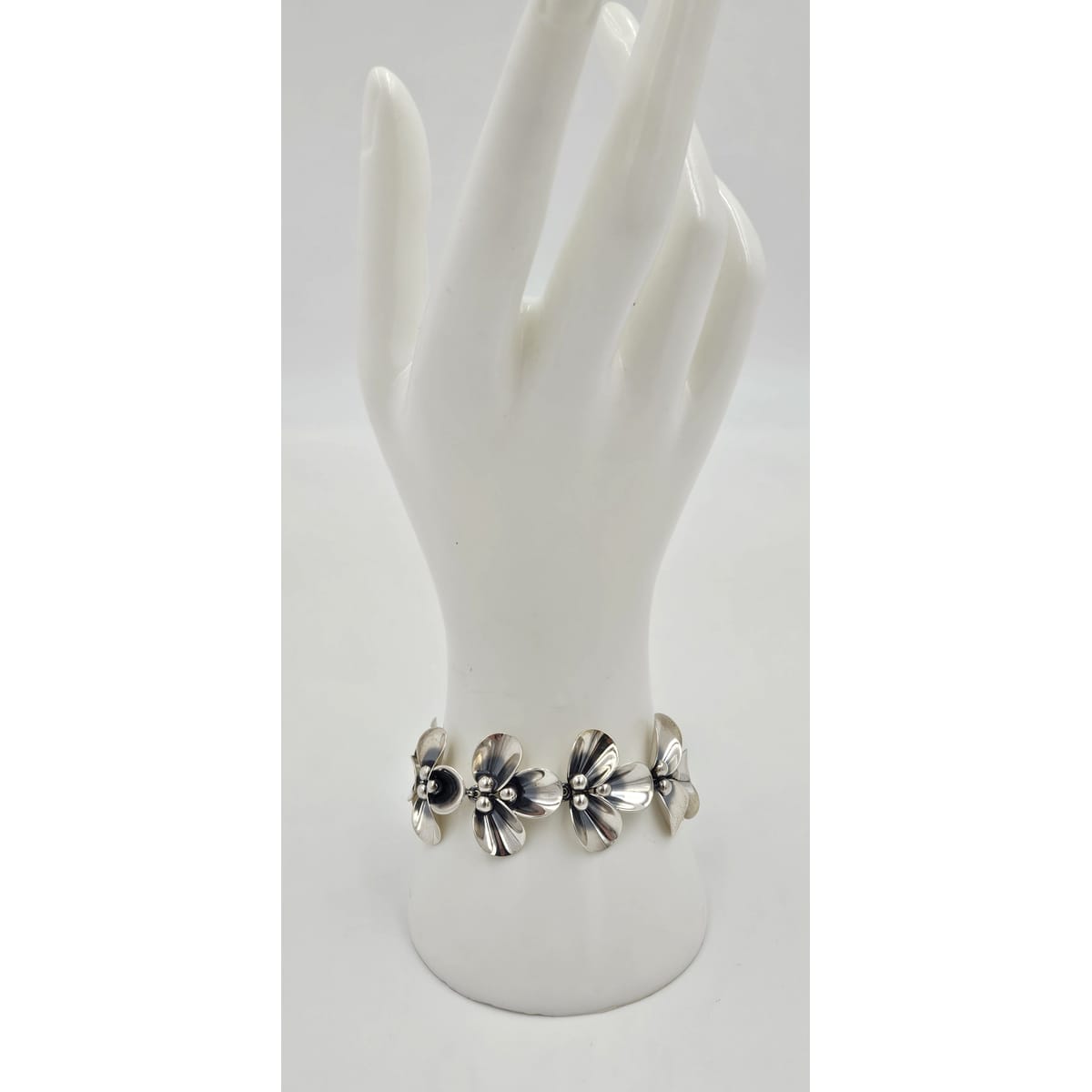Niels Erik From Jewelry Danish Niels Erik From Sterling Modernist Flowers Demi Parure Set C. 1940/50s