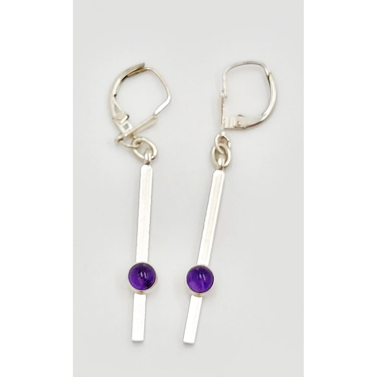 Niels Erik From Jewelry Niels Erik From Denmark Sterling & Amethyst Drop Dangle Earrings Circa 40/50s