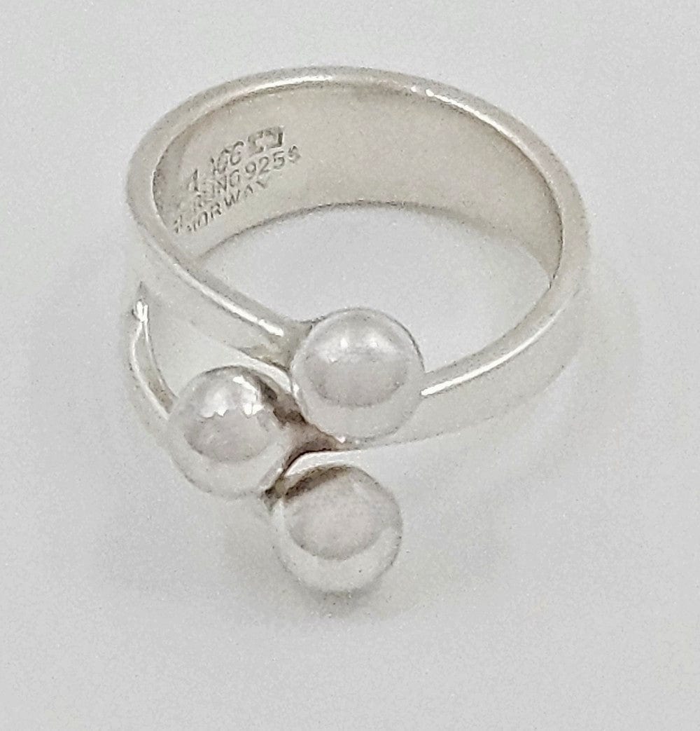 Norway Plus Designs Jewelry Norway + Designs AGE Sterling Modernist 3 Prong Crown Jester Ring C 1960s