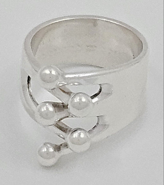 Norway Plus Designs Jewelry Norway + Designs AGE Sterling Modernist 5 Prong Crown Jester Ring C 1960s