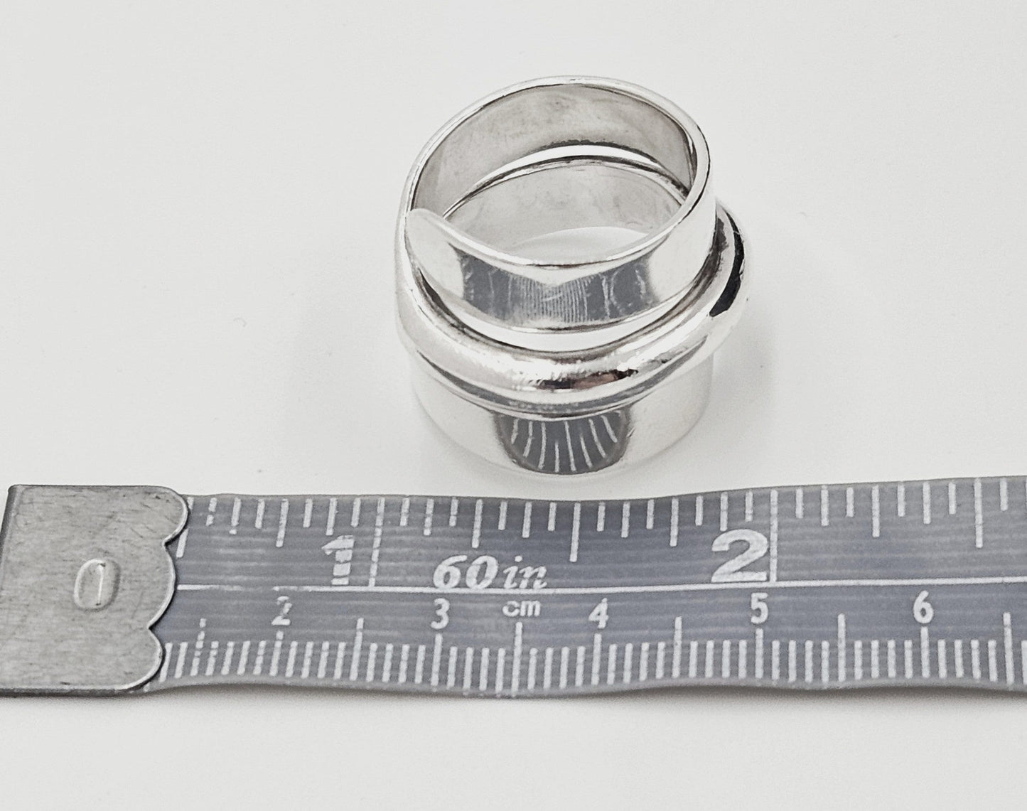 Norway Plus Designs Jewelry RARE Norway + Designs AGE Sterling Modernist Triple Wrap Unisex Ring C. 1960s