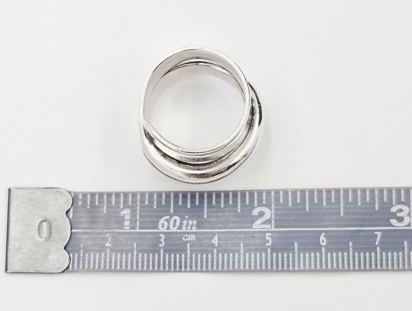 Norway Plus Designs Jewelry RARE Norway + Designs AGE Sterling Modernist Triple Wrap Unisex Ring C. 1960s