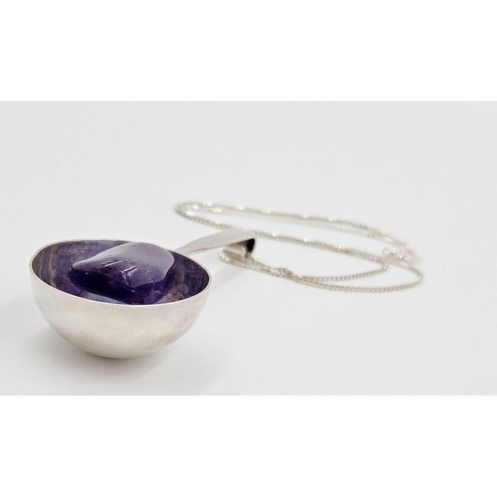 Norway Plus Designs Jewelry Superb EC NORWAY+Designs Modernist 3D Sterling Amethyst Pendant 1960s