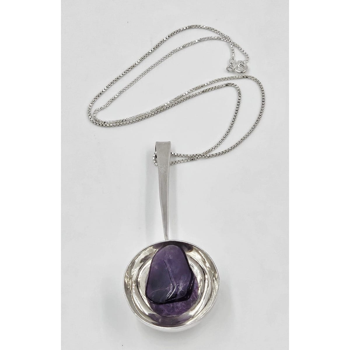 Norway Plus Designs Jewelry Superb EC NORWAY+Designs Modernist 3D Sterling Amethyst Pendant 1960s
